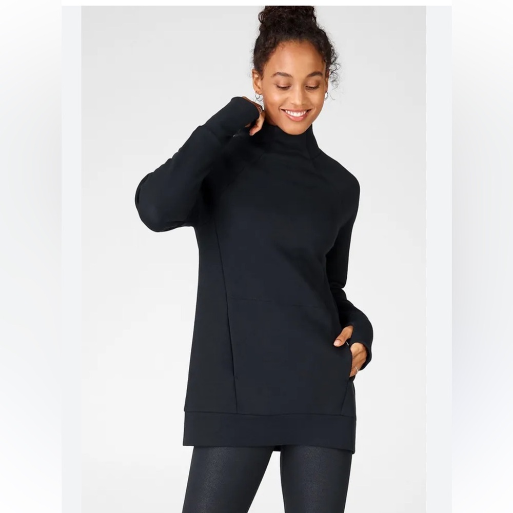 Fabletics size small black funnel neck sweatshirt